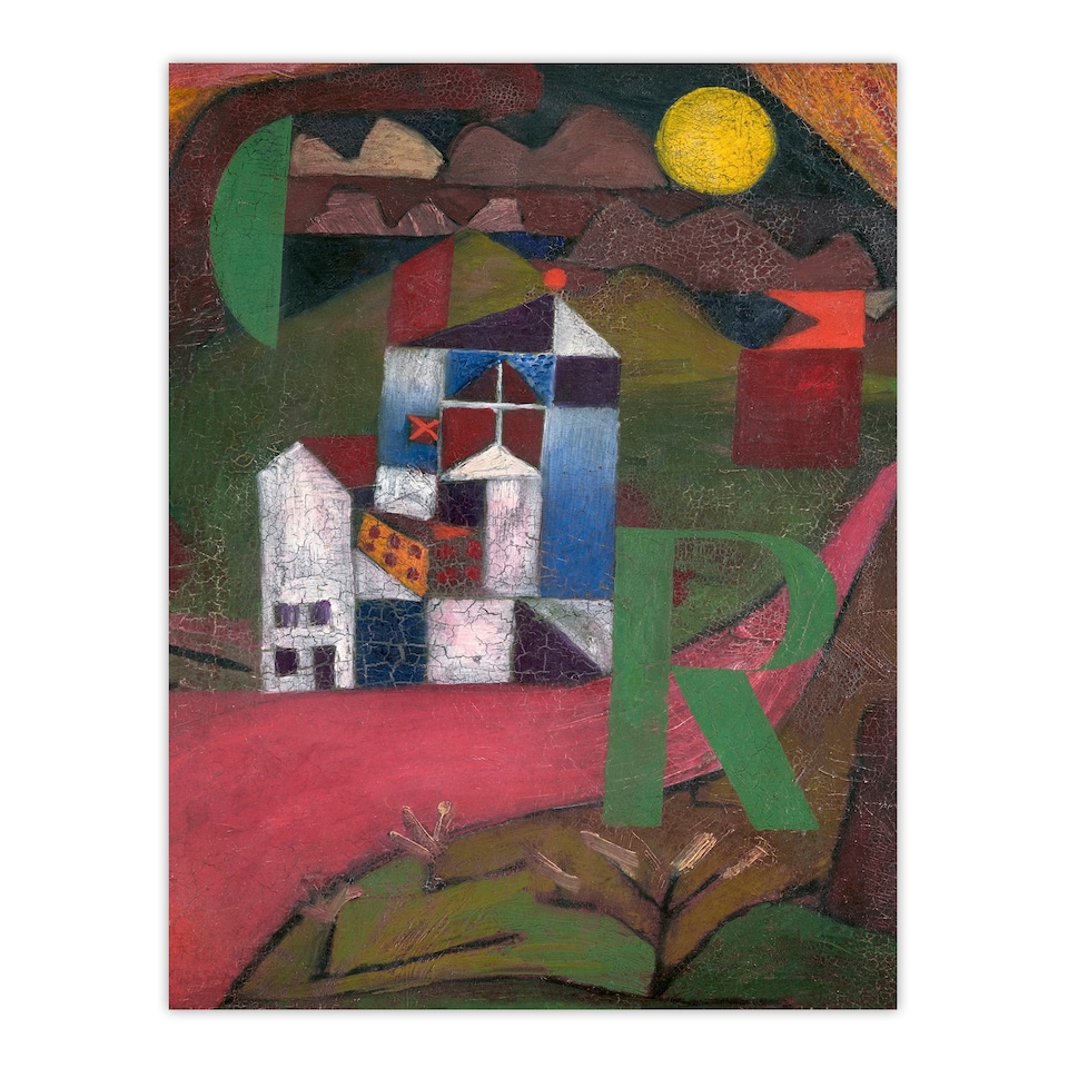 image 1 of Paul Klee Framed Wall Art Print Villa R Cubist Cityscape Painting Home Décor