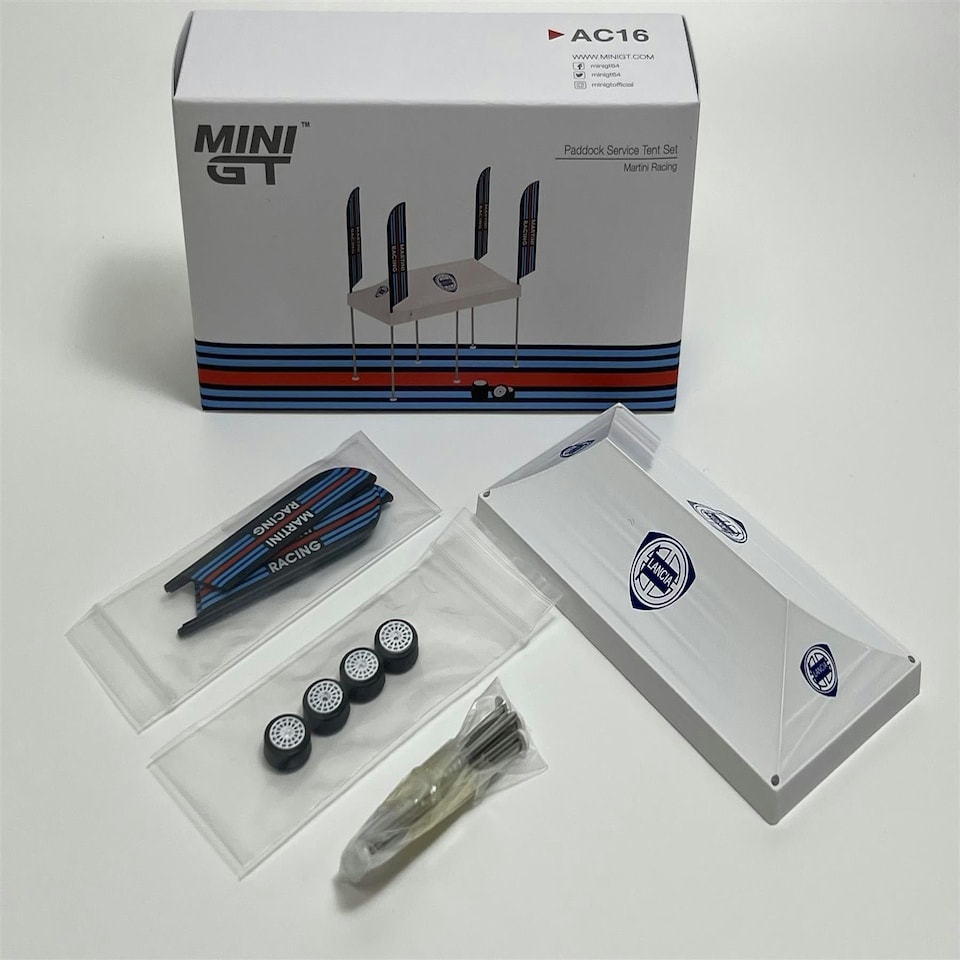 image 1 of Paddock Service Tent Set Martini Racing 1:64 Scale Mini GT MGTAC16