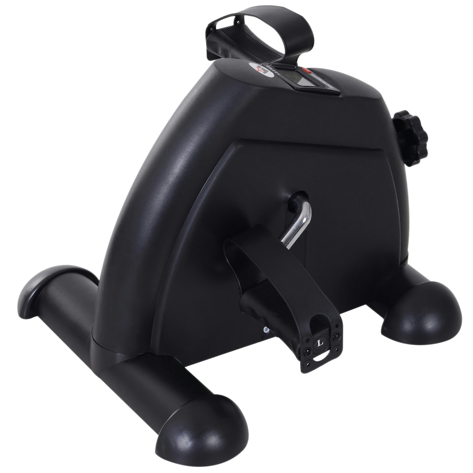 image 1 of HOMCOM Mini Exercise Bike Portable Pedal Manual Machine Indoor Fitness Black