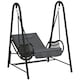 image 9 of Outsunny Rattan Swing Chair with Stand and Seat Cushion Grey | Light Grey