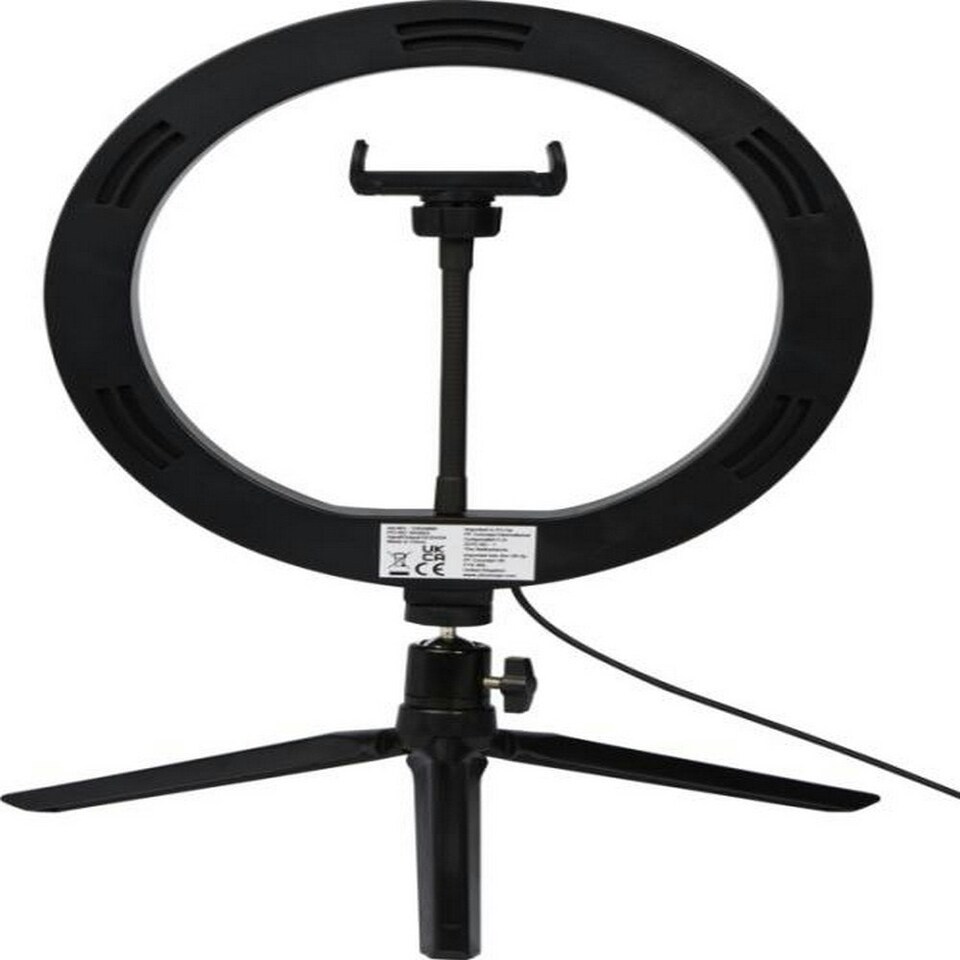 image 1 of Avenue Ring Light (UK Plug) - Solid Black/White - One Size