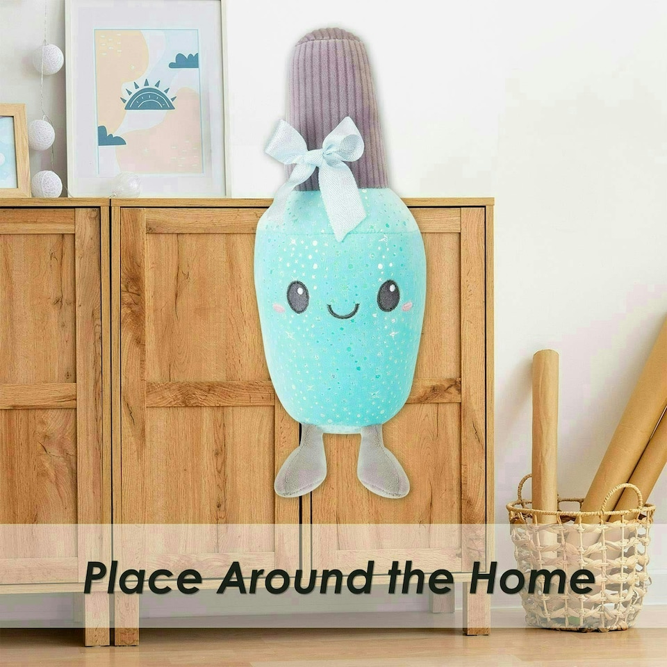 image 1 of Nail Polish Soft Toy Cute Plushie Huggable Cuddly Stuffed Toy 25cm Blue