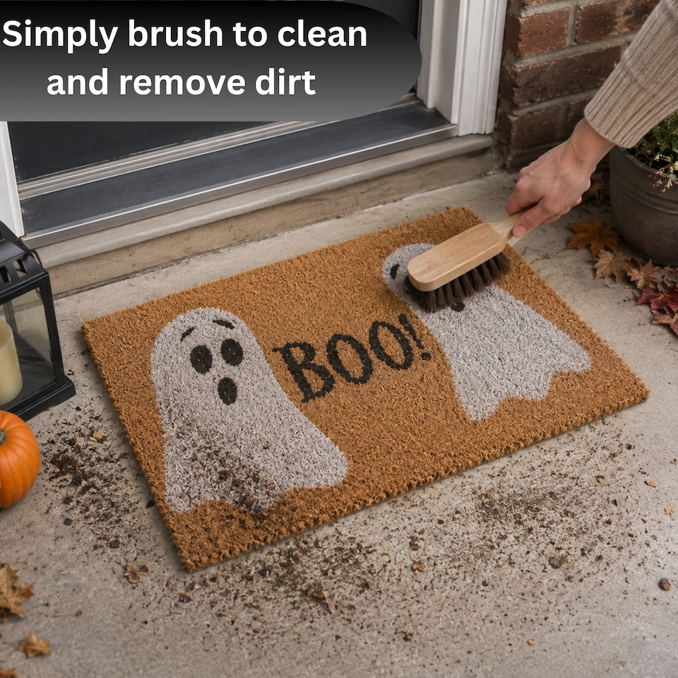 image 1 of 40x60cm Halloween Ghost Non Slip Coir Door Mat