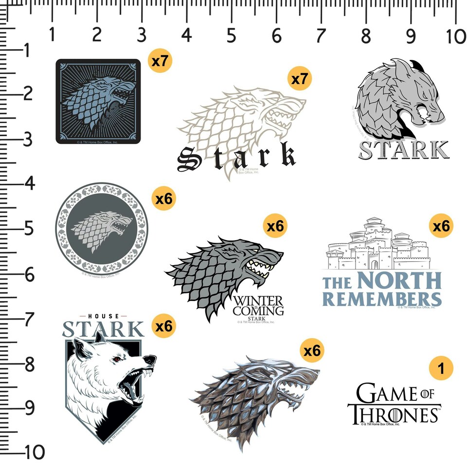 image 1 of Game Of Thrones Deluxe Stark Stickers (Pack of 100) - Multicoloured - One Size (UTTV19565)