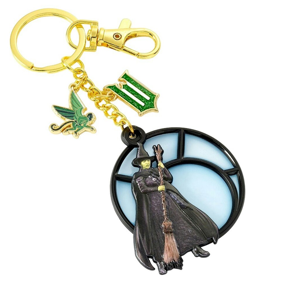 image 1 of Wicked Window Elphaba Keyring - Black/Gold - One Size