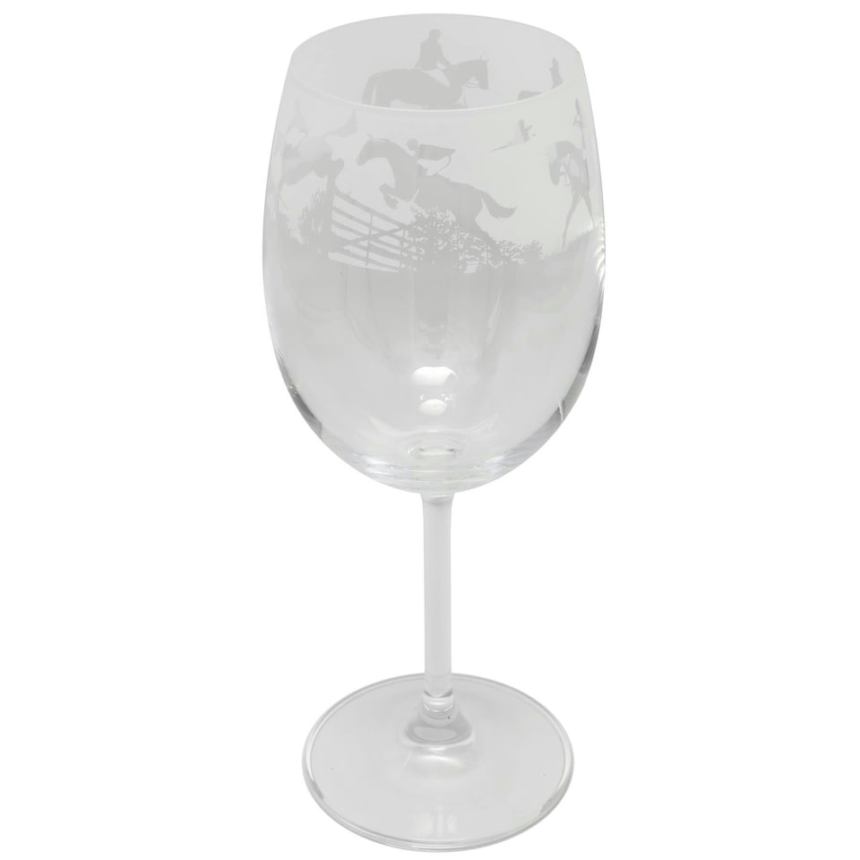 Animo Glass Etched Wine Glass Hunting