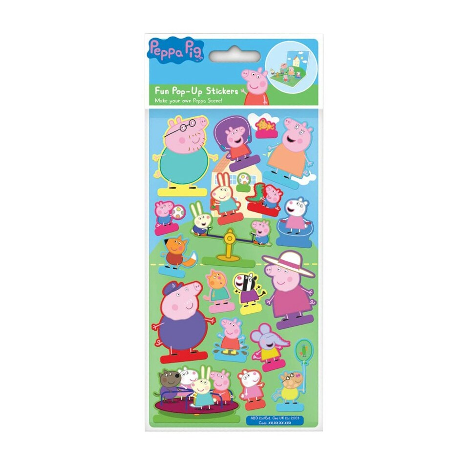 Peppa Pig Pop Up Sticker Sheet - Multicoloured - One Size