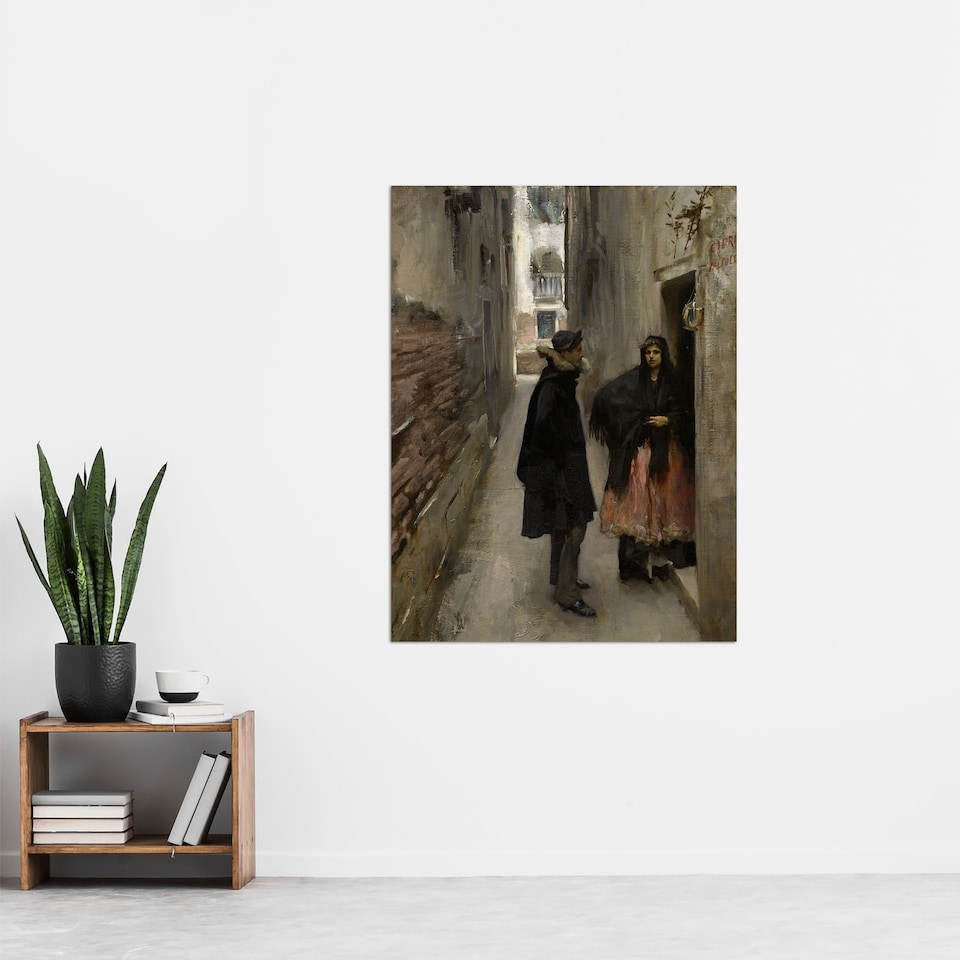 image 1 of Narrow Street in Venice John Singer Sargent Huge Wall Art Poster Print 24X32"