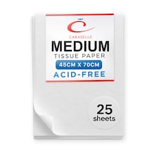 Caraselle Medium White Acid Free Tissue Paper - 25 Sheets/Pk (45 x 70cm) | White | M