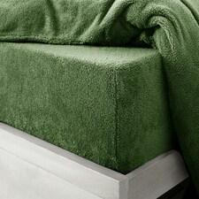 Velosso Teddy Fleece Warm and Cosy Fitted Sheet Green | Olive | King