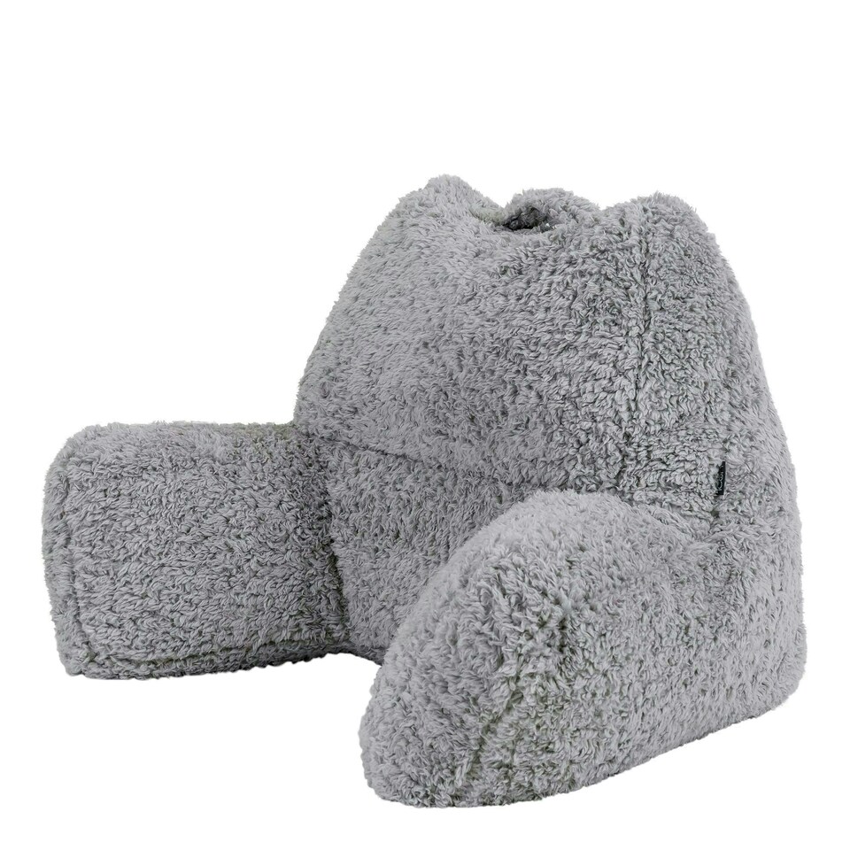 image 1 of icon Teddy Bear Cuddle Cushion Grey Reading Support Pillow Grey | One Size