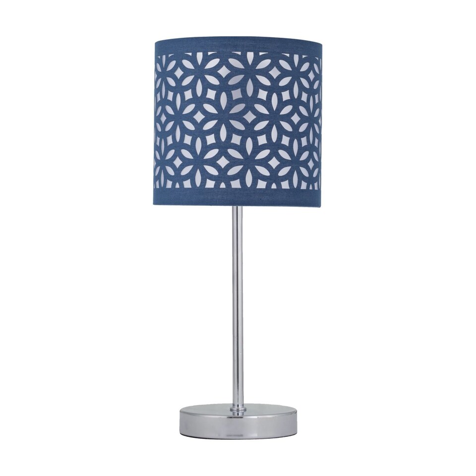 image 1 of Set of 2 Navy Blue Laser Cut 15.5cm Table Lamp Shades | Blue | Small | 2