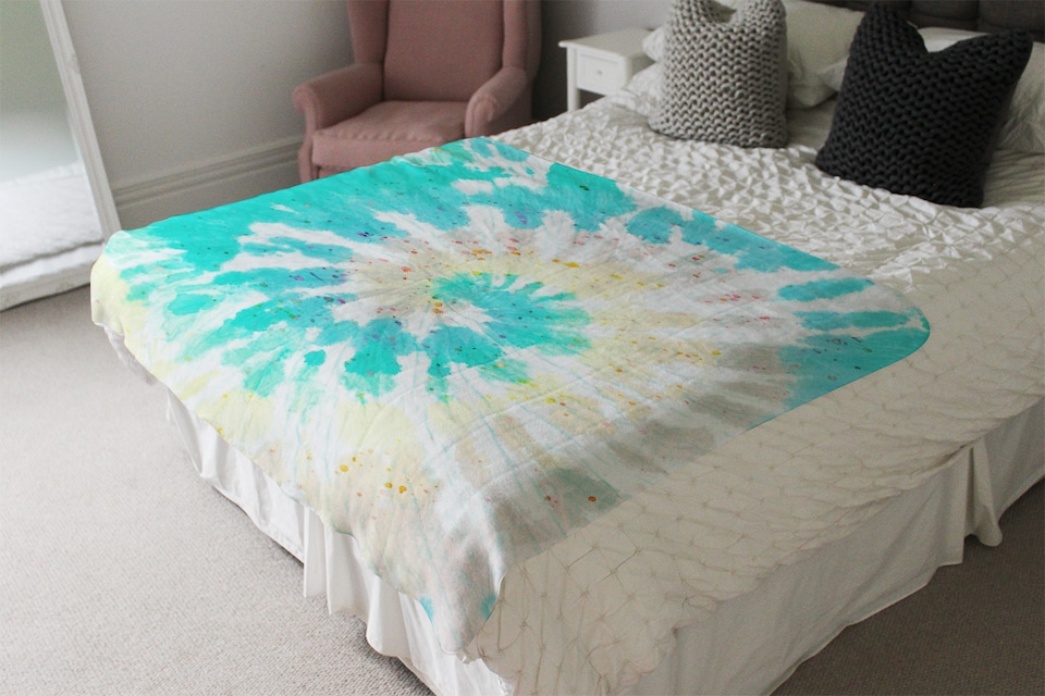 image 1 of Tie Dye Pattern Shibori Print Blanket | Multi