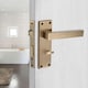 image 2 of Golden Grace 1 Pair Victorian Delta Bathroom Door Handle Antique Brass Metal Mortise Lock Set with Fixing Screws - 150mm x 40mm