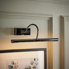 ValueLights Adjustable Black Chrome Display Lamp Twin Picture Wall Light - Mains Powered + LED Bulb Black