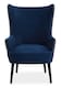 image 1 of Interiors by Premier Blue Wingback Lounge Arm Chair, High Back Fabric Living Room Chair, Mid Century Arm Chair with Fabric | Blue