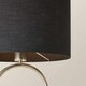 image 5 of ValueLights Antonia Black Fabric Shade Brushed Chrome Oval Table Lamp & Bulb | Silver
