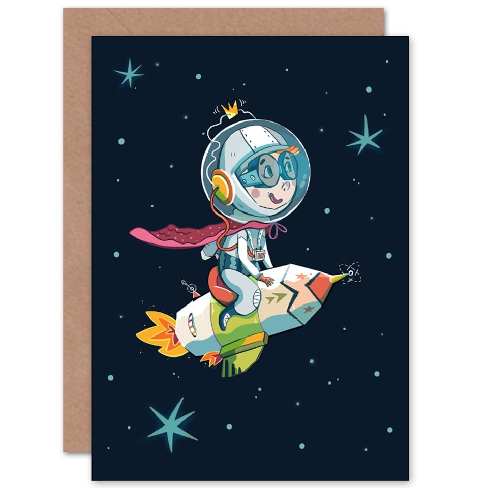 image 1 of Super Astronaut Kid Space Kids Birthday Child Kids Card