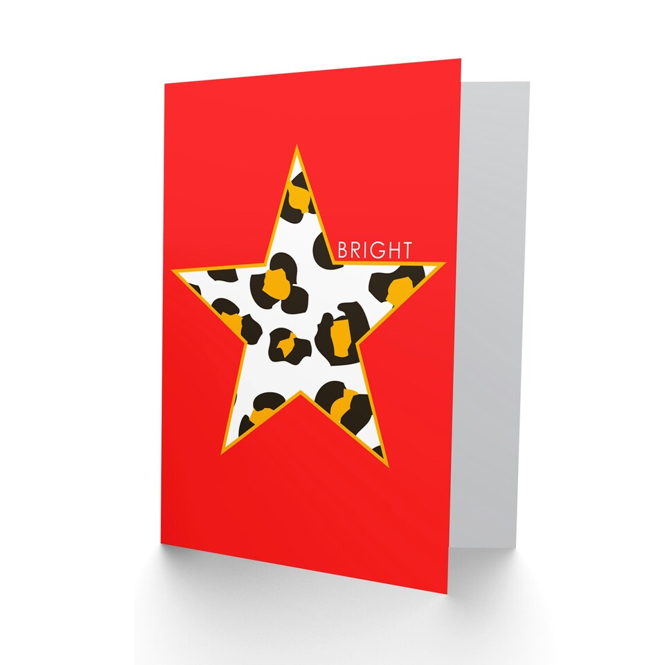image 1 of Red Bright Inspirational Motivational Leopard Quote Card