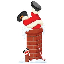 Santa Stuck In Chimney Christmas Lifesize Cardboard Cutout 195cm
