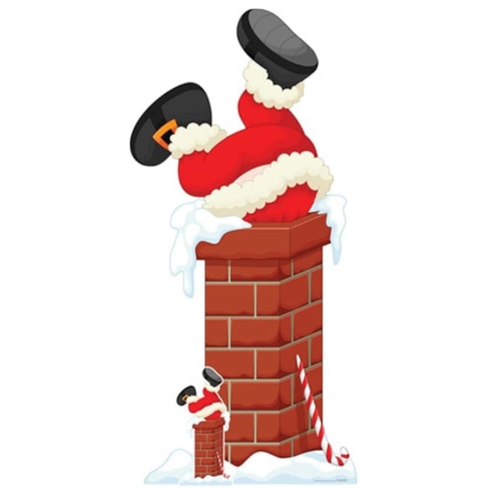 Santa Stuck In Chimney Christmas Lifesize Cardboard Cutout 195cm