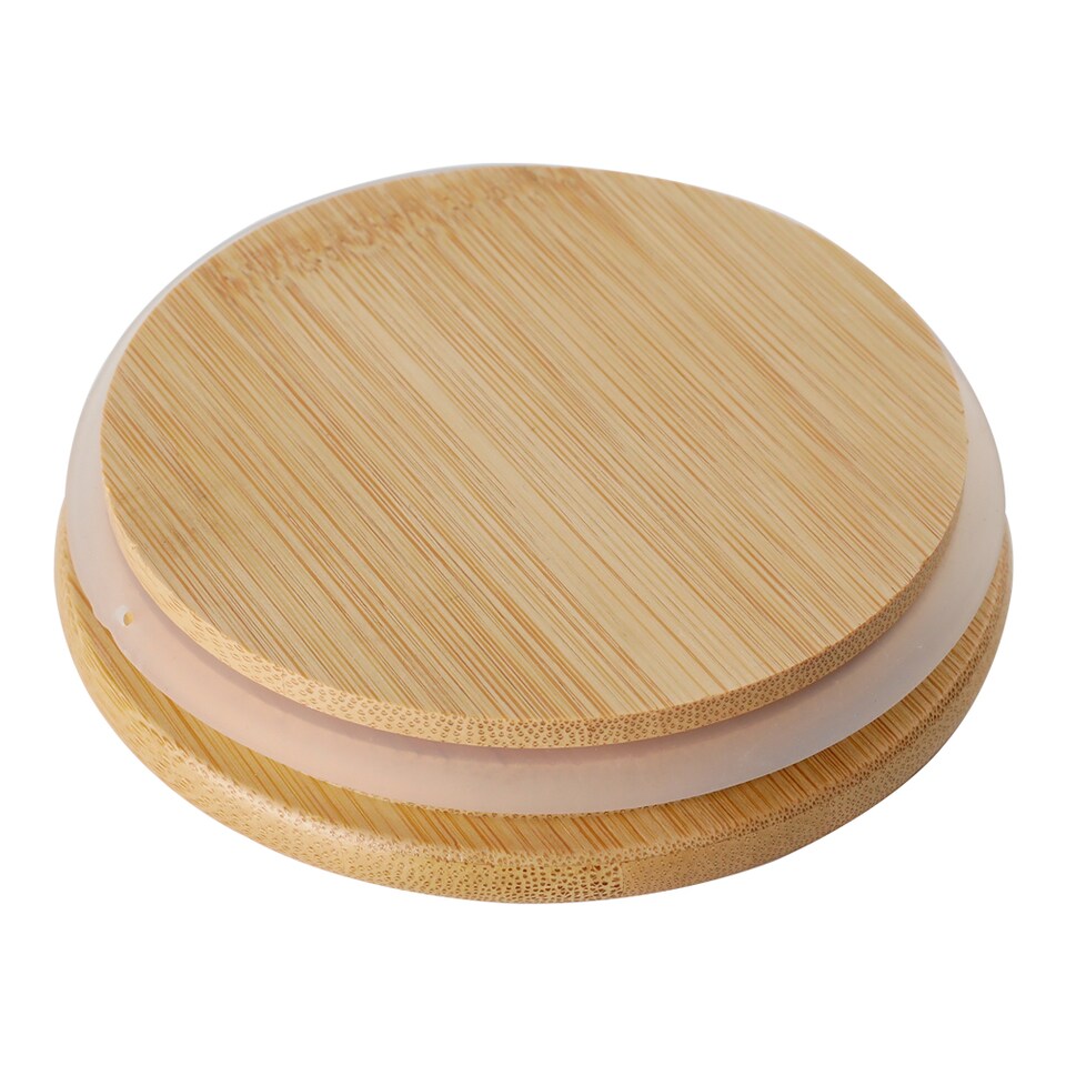 image 1 of Living and Home 5Pcs Glass Jars Storage Container With Bamboo Lid | Brown