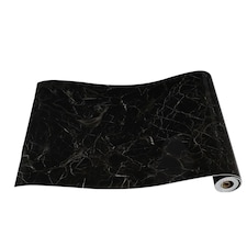 Living and Home 3M Marble Contact Wallpaper Self Adhesive - Black | Black