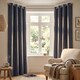 image 7 of Velvet Chenille Eyelet Curtains Ready Made Pair - 142cm x 137cm - Slate