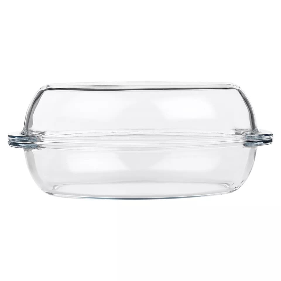 image 1 of 2.25L Borcam Oval Casserole Glass Dish with Lid