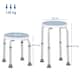 image 5 of HOMCOM 360 Swivel Seat Bath Shower Stool, Adjustable Height Shower Chair with Aluminium Frame Non-Slip Feet Chair Safe Support Home Assistance, Light Blue