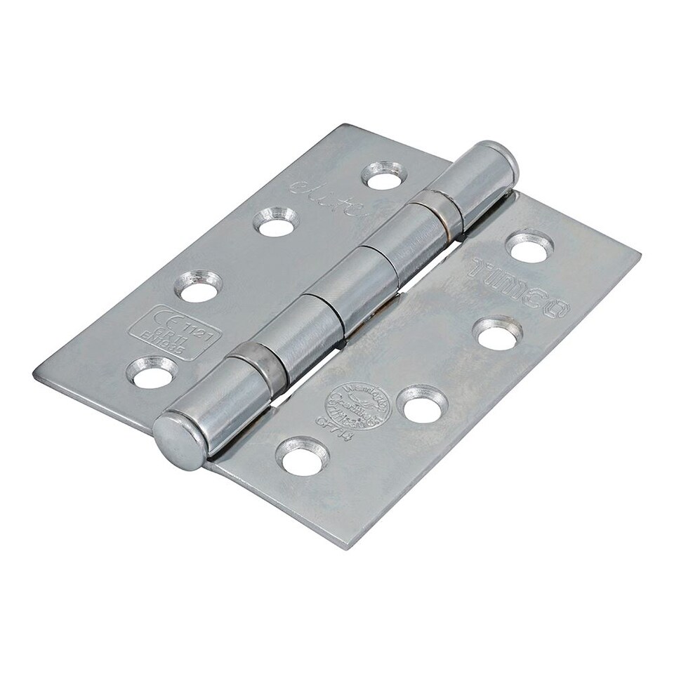 image 1 of Timco - Grade 11 Fire Door Hinges - Polished Chrome (Size 102 x 76 x 2.6 - 2 Pieces)