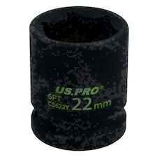 22mm Metric Shallow Impact Impacted European Style Socket 1/2" Drive 6 Sided