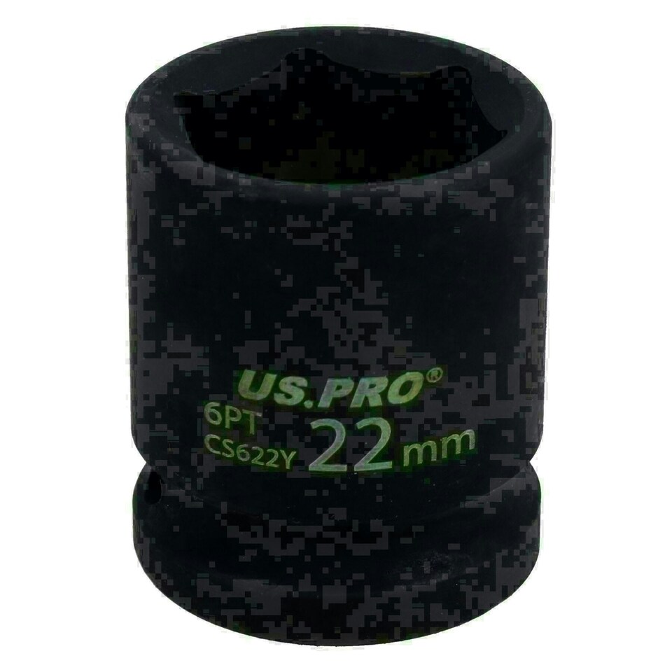 image 1 of 22mm Metric Shallow Impact Impacted European Style Socket 1/2" Drive 6 Sided
