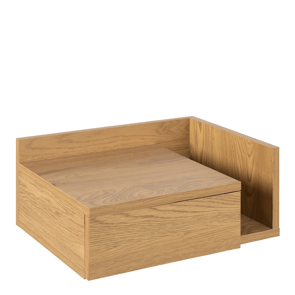 image 1 of Ashlan Square Bedside Table with 1 Drawers in Oak