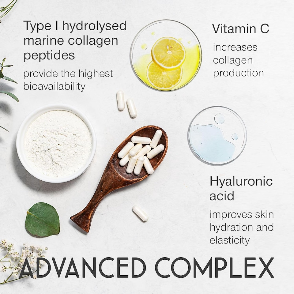 image 1 of SuperSelf Marine Collagen with Hyaluronic Acid & Vitamin C 2200mg 120 Capsules