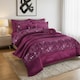 image 2 of Embroidered Duvet Cover Set Luxury Bedding with Matching Accessories | Purple | King