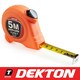 image 1 of Tape Measure Dekton Hi-vis Auto Lock Soft Grip Imperial Metric Scale 5m Class 2