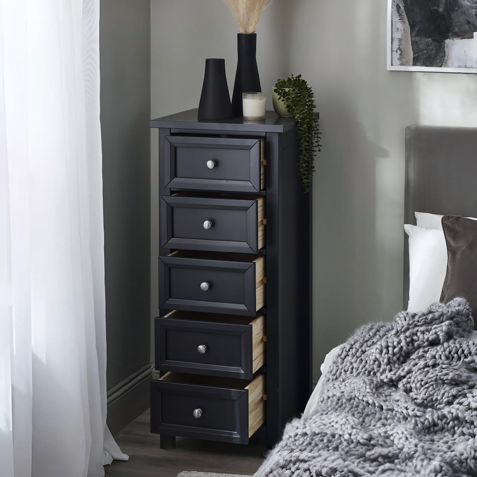 image 1 of Premium Solace 5 Drawer Tall Chest - Anthracite