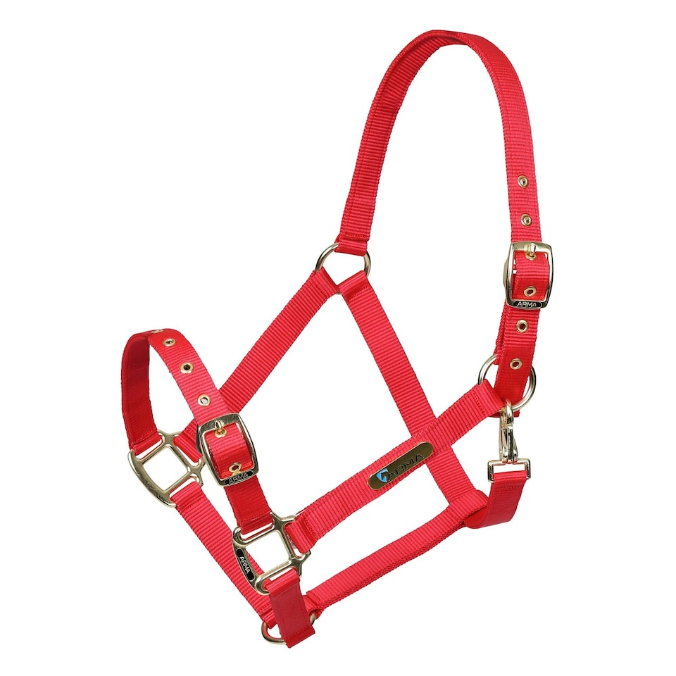 ARMA Adjustable Horse Headcollar - Red - Pony Red | S