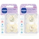 image 1 of 2 x MAM Perfect Night Baby Soother Dummies 2-6 Months Silicone Pack of 2 Unisex | Multi