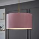 image 1 of ValueLights Reni Large Pink Velvet Pendant Shade Pink