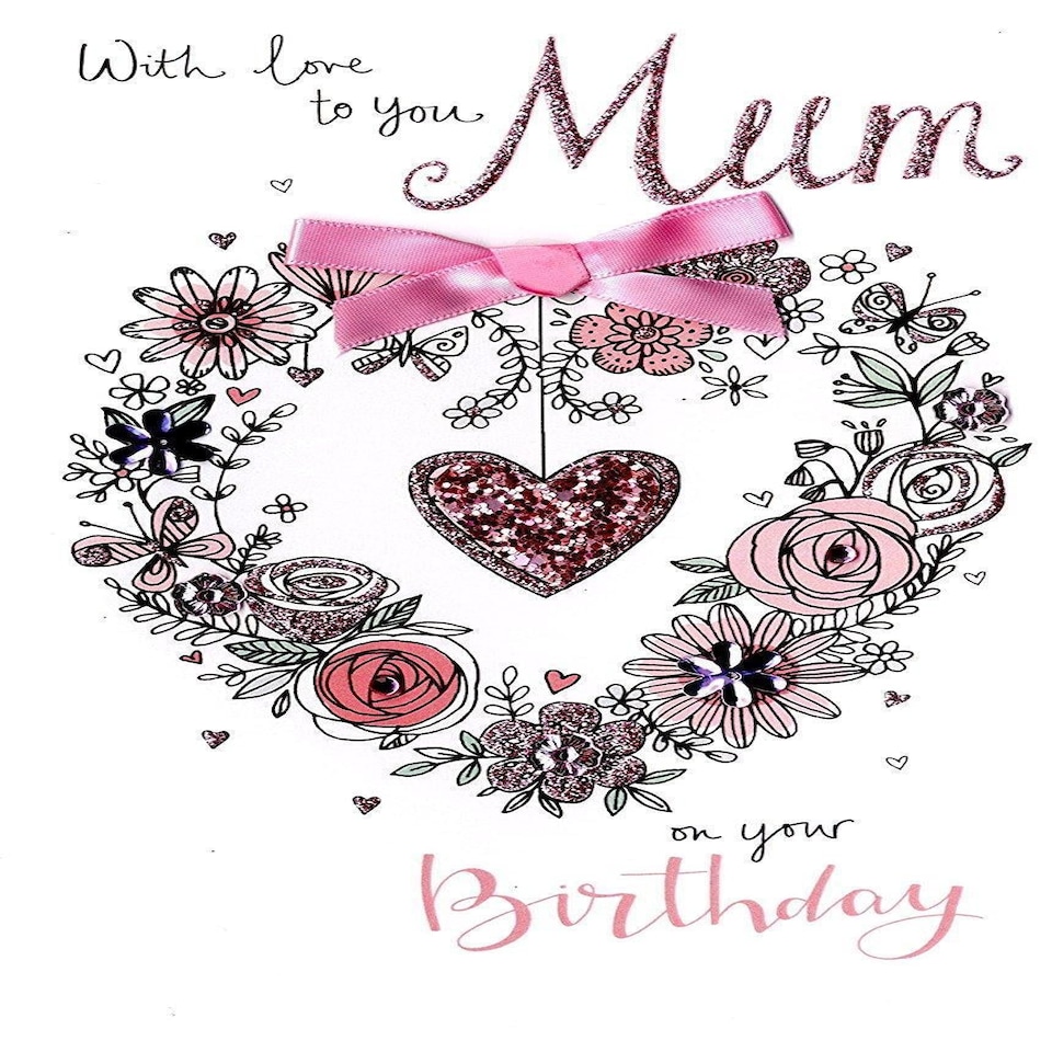 image 1 of Mum Birthday Luxury Champagne Greeting Card Hand Finished Cards