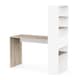 image 4 of FURNICOMP Echo Corner Office Desk with Bookcase - Matt White & Oak