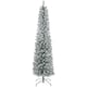 image 1 of HOMCOM 7ft Artificial Pencil Christmas Tree with 405 Snow Flocked Branches, Metal Base, Realistic mas Tree, White