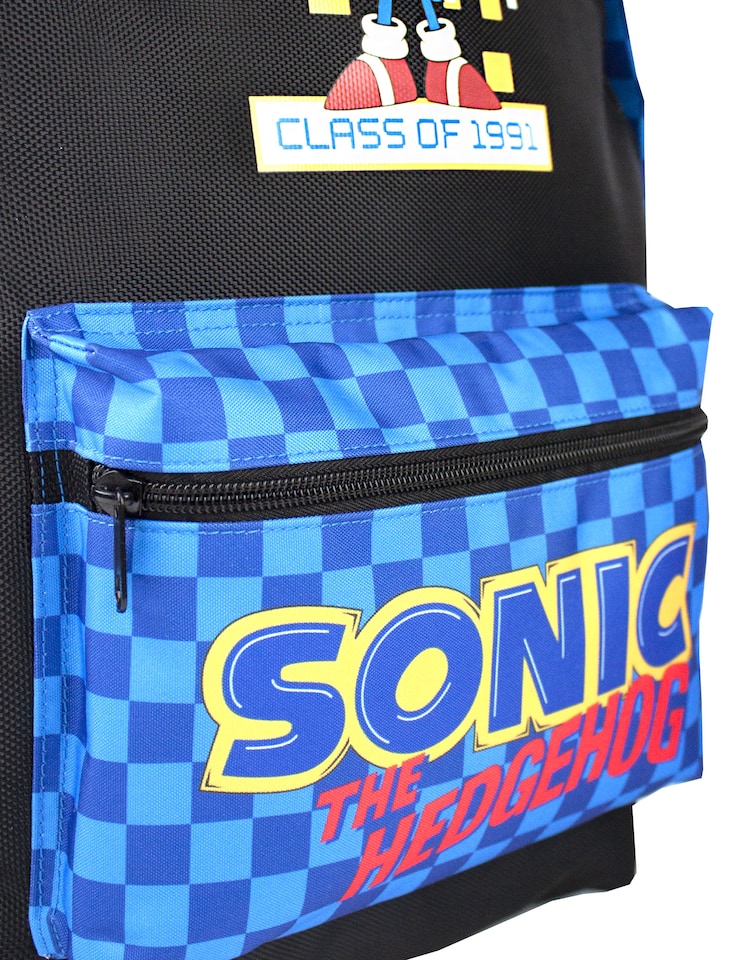 image 1 of Sonic The Hedgehog Boys Backpack | Adventure with Retro Gamer Style | Kids School Bag Rucksack with Spacious Compartments | Level Up Your Day with Gaming Fun | Designed for Comfortable All-Day Wear | Black | Black