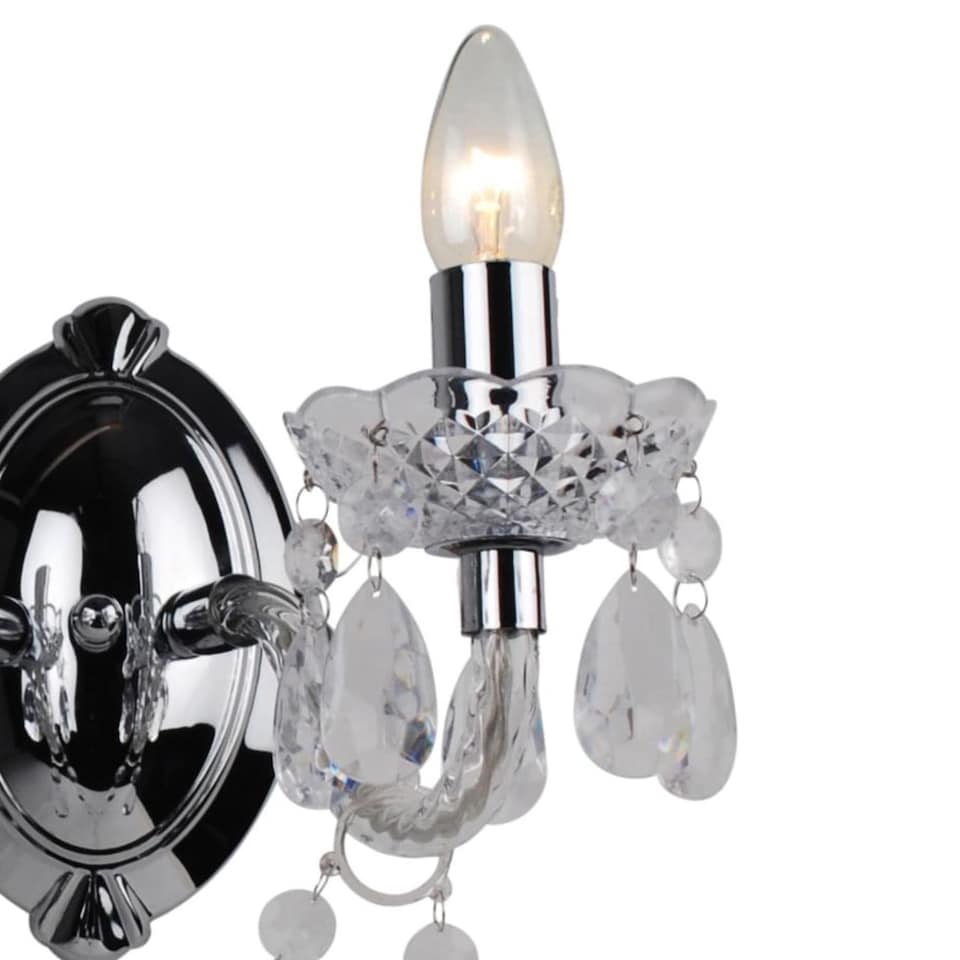 image 1 of Clear Acrylic and Chrome Marie Therese Style 2 x 40W Wall Light | Clear | Chrome | 1