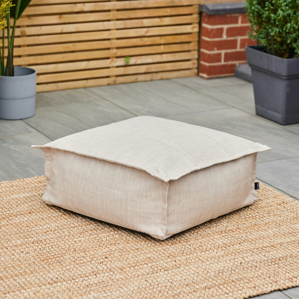 image 1 of icon Dolce Indoor Outdoor Pouffe Footstool Beige Bean Bags Cream