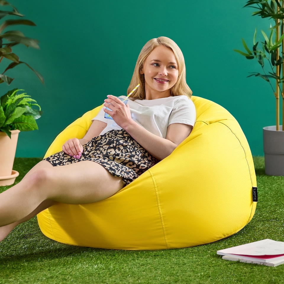 image 1 of Adult Classic Beanbag Outdoor Waterproof Bean bags Ready Filled - Yellow