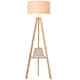 image 1 of HOMCOM Floor Lamp Bedside Light  Free Standing Tripod Holder Storage Shelf Linen