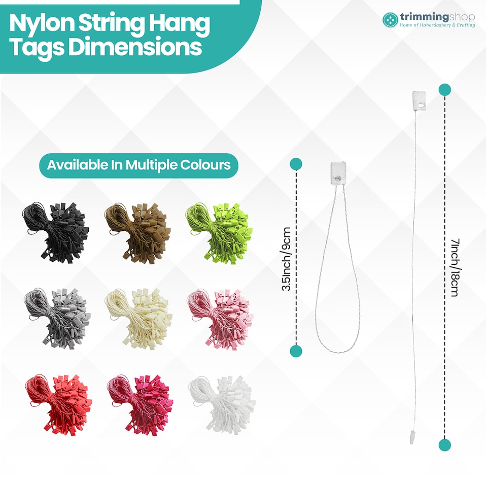 image 1 of 7 Inch Plastic String Tags, Nylon Label Snap Lock - 100pcs